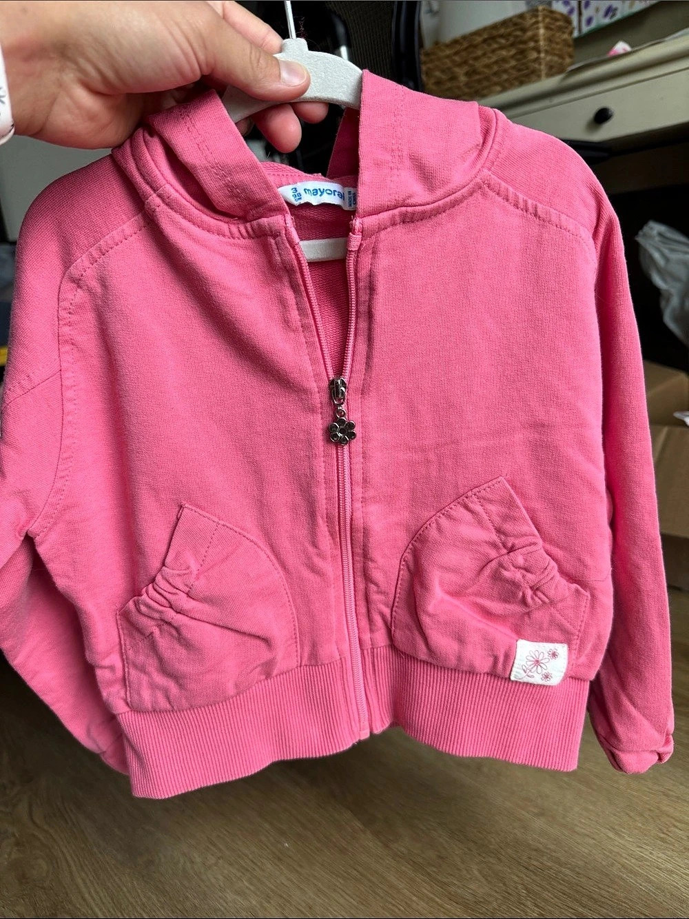 Mayoral Kids Pink Hooded Jacket
